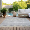 Piper Looms Chantille Stripes ACN867 Silver Machine Washable Area Rug Outdoor Lifestyle Image Feature