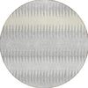 Piper Looms Chantille Stripes ACN867 Silver Machine Washable Area Rug Round Main Image