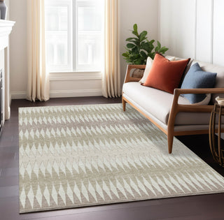 Piper Looms Chantille Stripes ACN867 Taupe Machine Washable Area Rug Lifestyle Image Feature