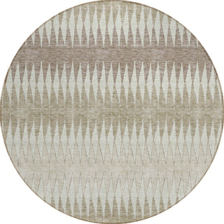 Piper Looms Chantille Stripes ACN867 Taupe Machine Washable Area Rug Round Main Image