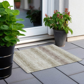 Piper Looms Chantille Stripes ACN867 Taupe Machine Washable Area Rug Scatter Outdoor Lifestyle Image Feature