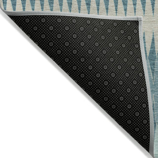 Piper Looms Chantille Stripes ACN867 Teal Machine Washable Area Rug Backing Image
