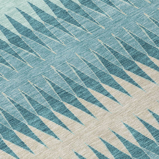 Piper Looms Chantille Stripes ACN867 Teal Machine Washable Area Rug Swatch Image