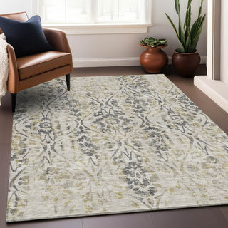 Piper Looms Chantille Floral ACN868 Beige Machine Washable Area Rug Lifestyle Image Feature