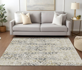 Piper Looms Chantille Floral ACN868 Beige Machine Washable Area Rug Lifestyle Image Feature