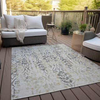 Piper Looms Chantille Floral ACN868 Beige Machine Washable Area Rug Outdoor Lifestyle Image Feature