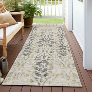 Piper Looms Chantille Floral ACN868 Beige Machine Washable Area Rug Runner Outdoor Lifestyle Image Feature