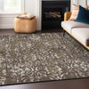Piper Looms Chantille Floral ACN868 Brown Machine Washable Area Rug Lifestyle Image Feature