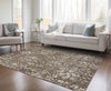 Piper Looms Chantille Floral ACN868 Brown Machine Washable Area Rug Lifestyle Image Feature