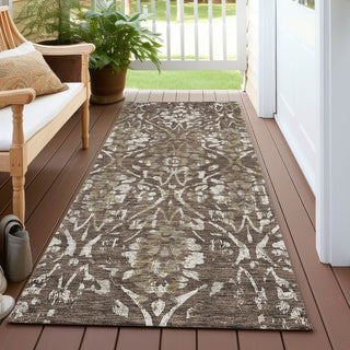 Piper Looms Chantille Floral ACN868 Brown Machine Washable Area Rug