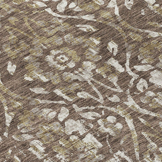 Piper Looms Chantille Floral ACN868 Brown Machine Washable Area Rug Swatch Image