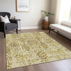 Piper Looms Chantille Floral ACN868 Gold Machine Washable Area Rug Lifestyle Image Feature