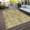 Piper Looms Chantille Floral ACN868 Gold Machine Washable Area Rug Outdoor Lifestyle Image Feature