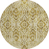 Piper Looms Chantille Floral ACN868 Gold Machine Washable Area Rug Round Main Image