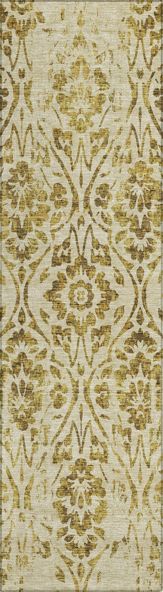 Piper Looms Chantille Floral ACN868 Gold Machine Washable Area Rug Runner Main Image