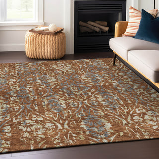 Piper Looms Chantille Floral ACN868 Paprika Machine Washable Area Rug Lifestyle Image Feature