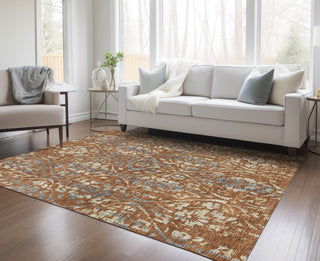 Piper Looms Chantille Floral ACN868 Paprika Machine Washable Area Rug Lifestyle Image Feature