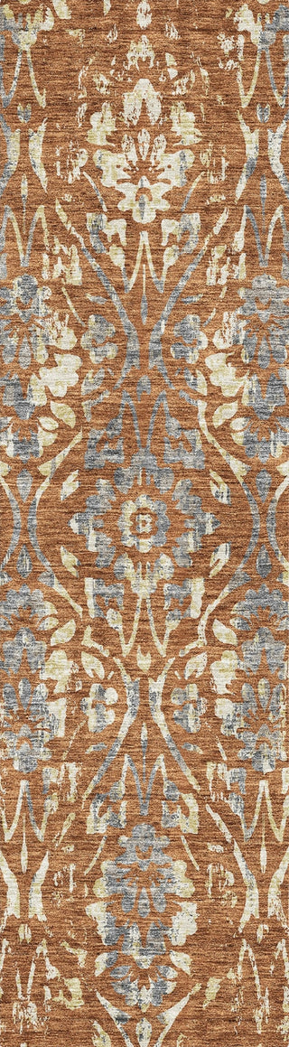 Piper Looms Chantille Floral ACN868 Paprika Machine Washable Area Rug Runner Main Image
