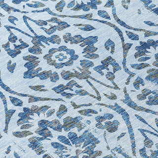 Piper Looms Chantille Floral ACN868 Sky Machine Washable Area Rug Swatch Image