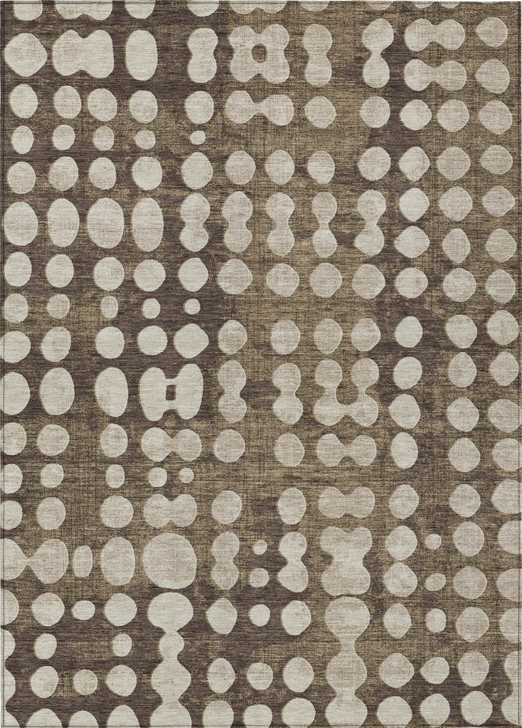 Piper Looms Chantille Circles ACN869 Brown Machine Washable Area Rug main image