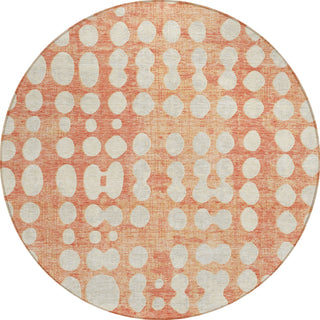 Piper Looms Chantille Circles ACN869 Coral Machine Washable Area Rug Round Main Image