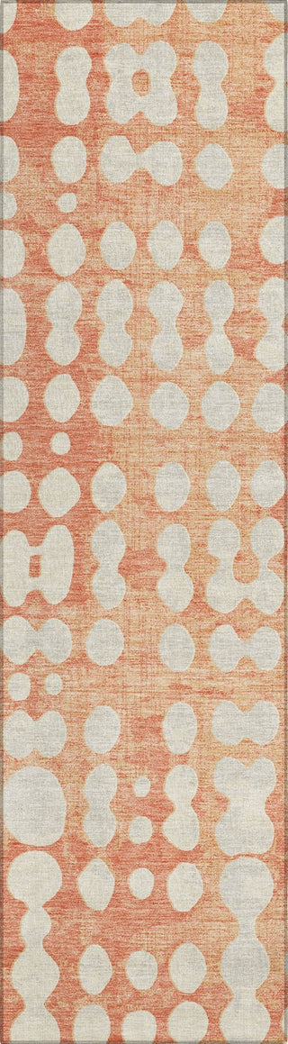 Piper Looms Chantille Circles ACN869 Coral Machine Washable Area Rug Runner Main Image