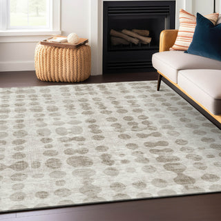 Piper Looms Chantille Circles ACN869 Ivory Machine Washable Area Rug Lifestyle Image Feature