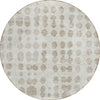Piper Looms Chantille Circles ACN869 Ivory Machine Washable Area Rug Round Main Image