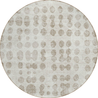 Piper Looms Chantille Circles ACN869 Ivory Machine Washable Area Rug Round Main Image