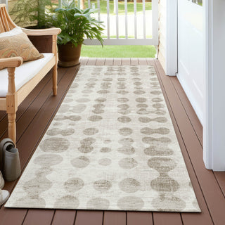Piper Looms Chantille Circles ACN869 Ivory Machine Washable Area Rug Runner Outdoor Lifestyle Image Feature