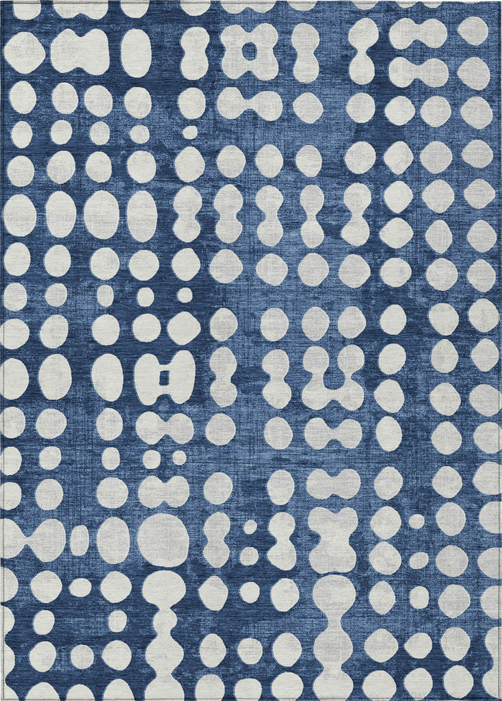 Piper Looms Chantille Circles ACN869 Navy Machine Washable Area Rug main image