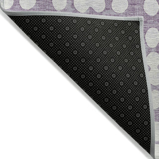 Piper Looms Chantille Circles ACN869 Purple Machine Washable Area Rug Backing Image