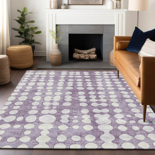 Piper Looms Chantille Circles ACN869 Purple Machine Washable Area Rug Lifestyle Image Feature