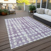 Piper Looms Chantille Circles ACN869 Purple Machine Washable Area Rug Outdoor Lifestyle Image Feature