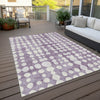 Piper Looms Chantille Circles ACN869 Purple Machine Washable Area Rug Outdoor Lifestyle Image Feature