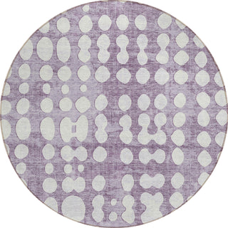 Piper Looms Chantille Circles ACN869 Purple Machine Washable Area Rug Round Main Image