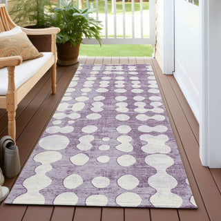 Piper Looms Chantille Circles ACN869 Purple Machine Washable Area Rug Runner Outdoor Lifestyle Image Feature