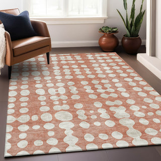Piper Looms Chantille Circles ACN869 Salmon Machine Washable Area Rug Lifestyle Image Feature