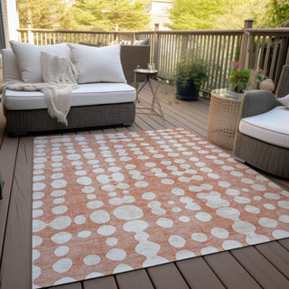 Piper Looms Chantille Circles ACN869 Salmon Machine Washable Area Rug Outdoor Lifestyle Image Feature