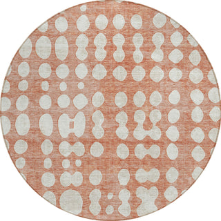 Piper Looms Chantille Circles ACN869 Salmon Machine Washable Area Rug Round Main Image