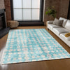 Piper Looms Chantille Circles ACN869 Teal Machine Washable Area Rug Lifestyle Image Feature