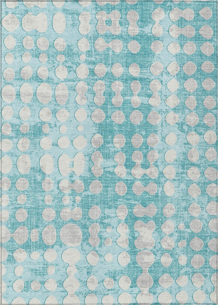 Piper Looms Chantille Circles ACN869 Teal Machine Washable Area Rug main image