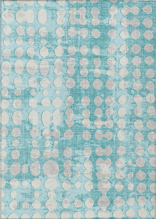 Piper Looms Chantille Circles ACN869 Teal Machine Washable Area Rug main image