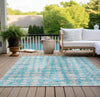 Piper Looms Chantille Circles ACN869 Teal Machine Washable Area Rug Outdoor Lifestyle Image Feature