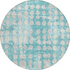 Piper Looms Chantille Circles ACN869 Teal Machine Washable Area Rug Round Main Image