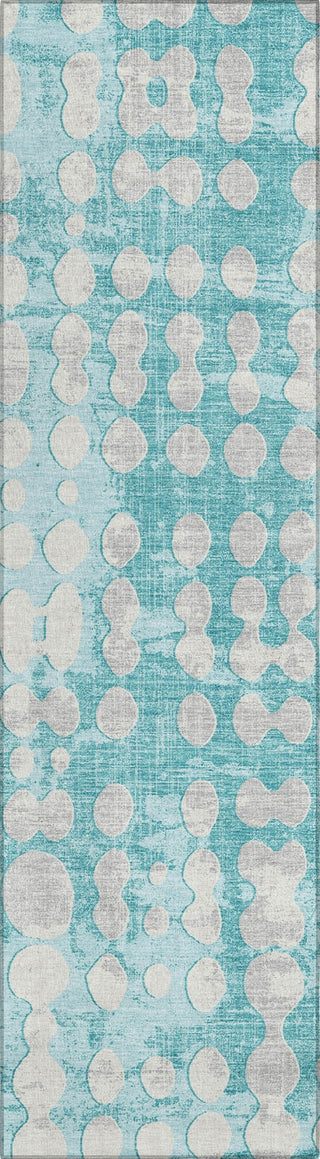Piper Looms Chantille Circles ACN869 Teal Machine Washable Area Rug Runner Main Image