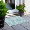 Piper Looms Chantille Circles ACN869 Teal Machine Washable Area Rug Scatter Outdoor Lifestyle Image Feature