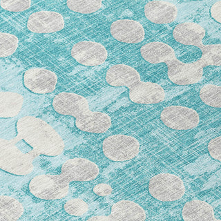 Piper Looms Chantille Circles ACN869 Teal Machine Washable Area Rug Swatch Image
