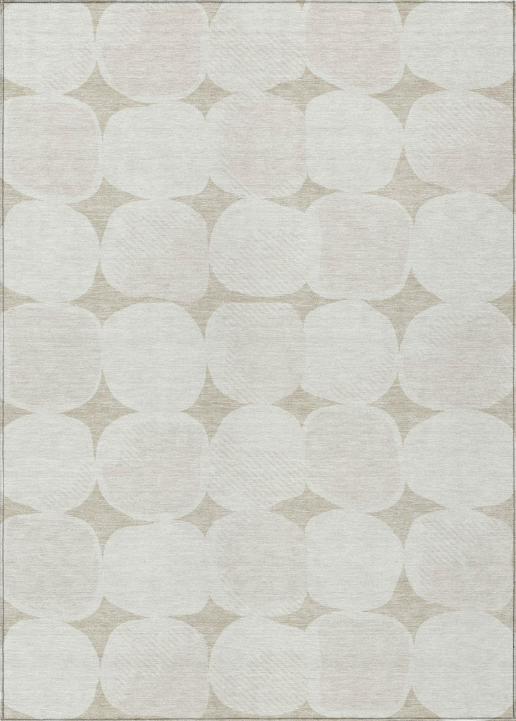 Piper Looms Chantille Circles ACN870 Beige Machine Washable Area Rug main image