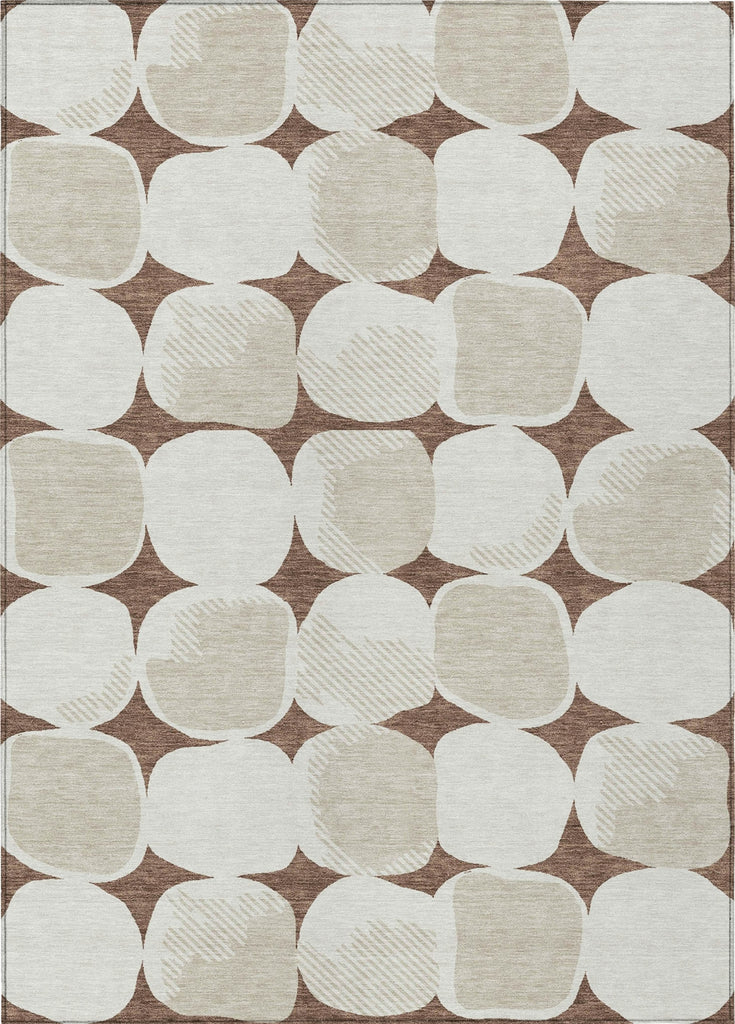 Piper Looms Chantille Circles ACN870 Brown Machine Washable Area Rug main image